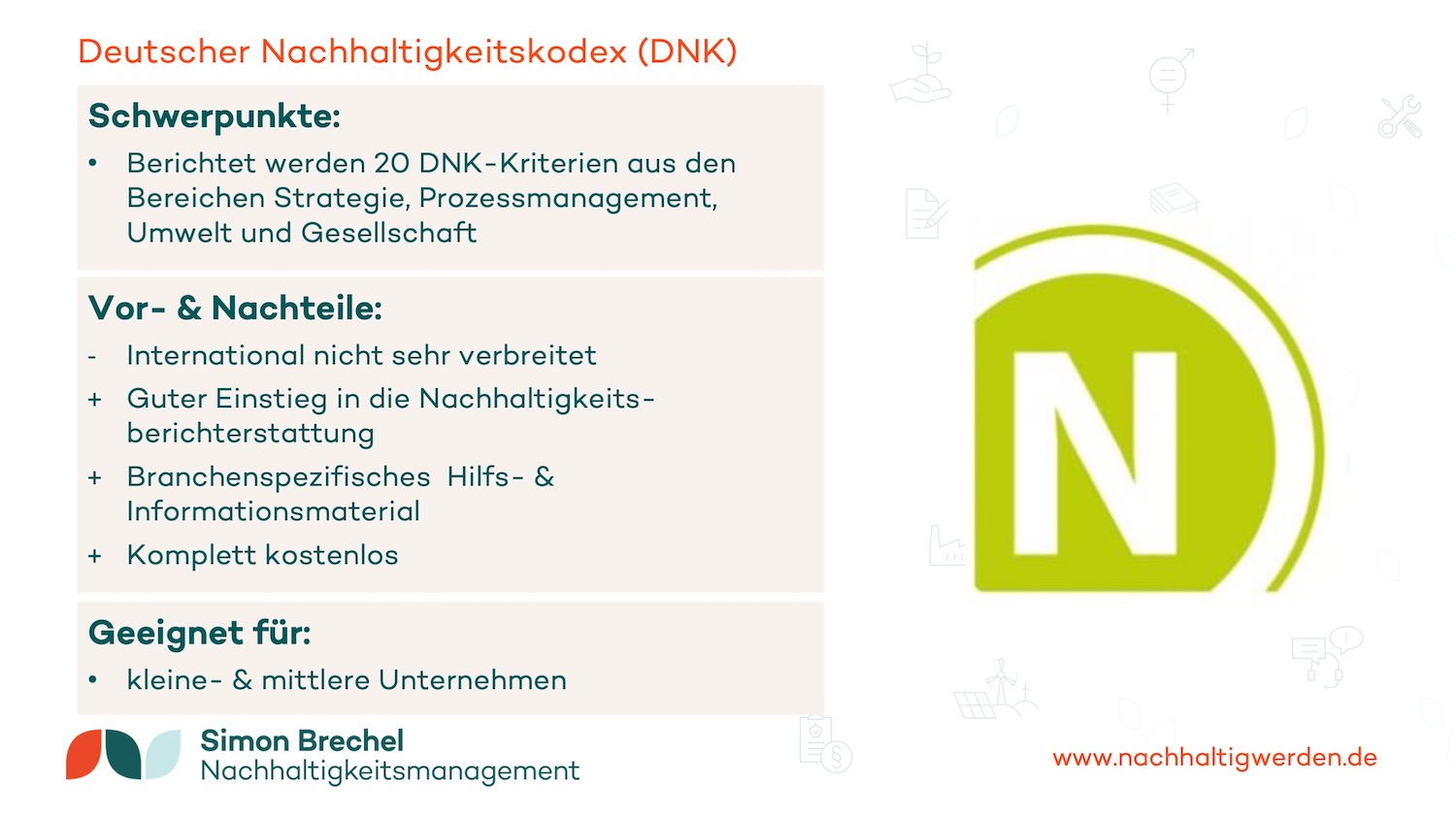 Kurzvorstellung Standards der Nachhaltigkeitsberichterstattung: Deutscher Nachhaltigkeitskodex DNK